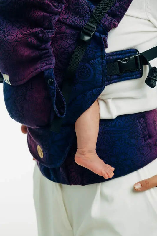 LennyUpGrade PRO Carrier, jacquard weave 100% cotton - WILD WINE - BOUQUET - Woven Baby Standard   lenny_upgrade_pro    #