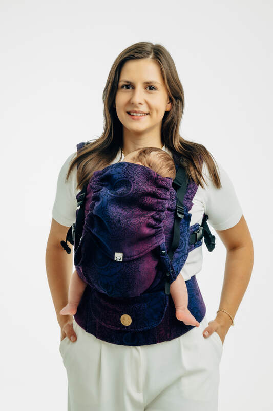 LennyUpGrade PRO Carrier, jacquard weave 100% cotton - WILD WINE - BOUQUET (grade B) - Woven Baby Size - Standard   lenny_upgrade_pro    #