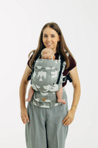 LennyUpGrade PRO Carrier, jacquard weave (68% cotton 16% linen 16% modal) - BIRDY - WHITE NOISE (grade B) - Woven Baby Size - Standard   lenny_upgrade_pro    #
