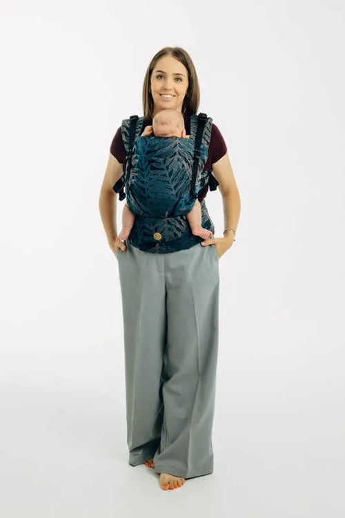 LennyUpGrade PRO Carrier, jacquard weave, (54% cotton, 46% TENCEL™ Lyocell) - RAINFOREST - NOCTURNAL - Woven Baby Size - Standard   lenny_upgrade_pro    #
