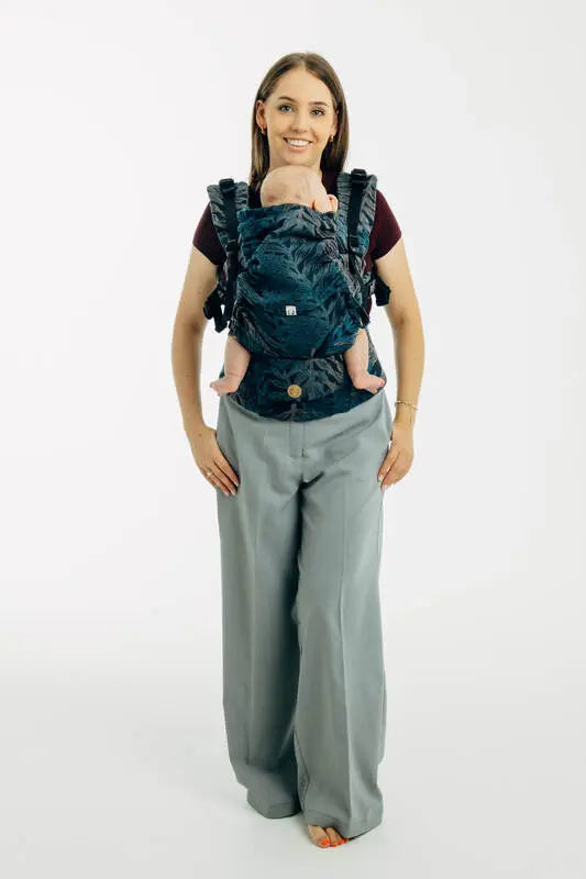 LennyUpGrade PRO Carrier, jacquard weave, (54% cotton, 46% TENCEL™ Lyocell) - RAINFOREST - NOCTURNAL - Woven Baby Size - Standard   lenny_upgrade_pro    #