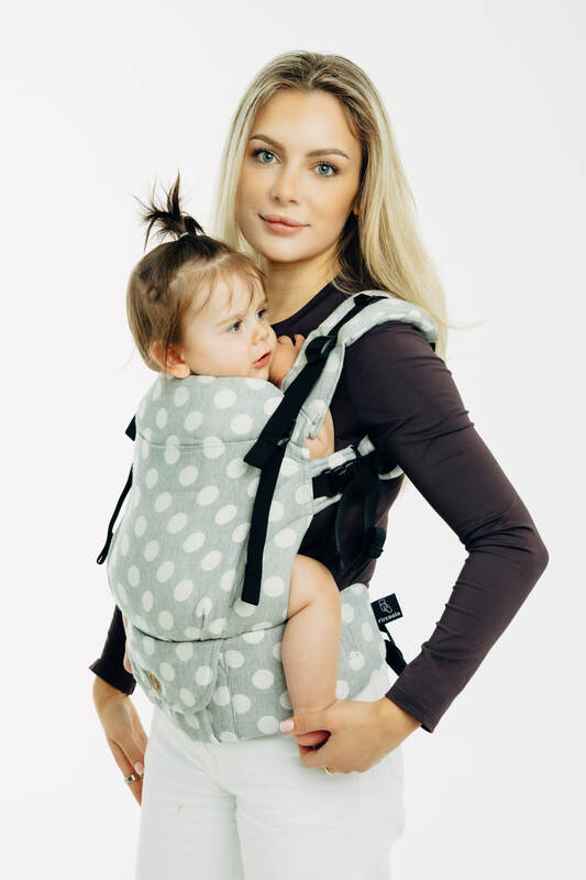 LennyUpGrade PRO Carrier, jacquard weave 100% cotton - POLKA DOTS - PLOP - Woven Baby Standard   lenny_upgrade_pro    #