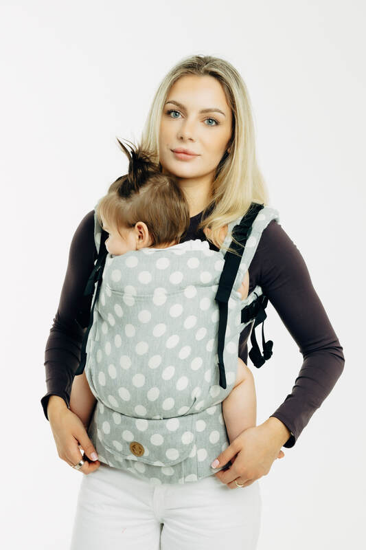 LennyUpGrade PRO Carrier, jacquard weave 100% cotton - POLKA DOTS - PLOP - Woven Baby Standard   lenny_upgrade_pro    #