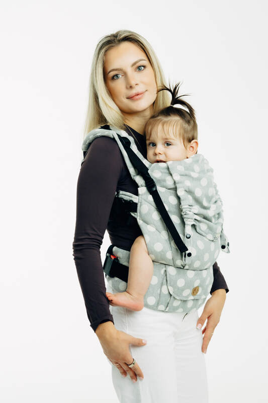 LennyUpGrade PRO Carrier, jacquard weave 100% cotton - POLKA DOTS - PLOP - Woven Baby Standard   lenny_upgrade_pro    #
