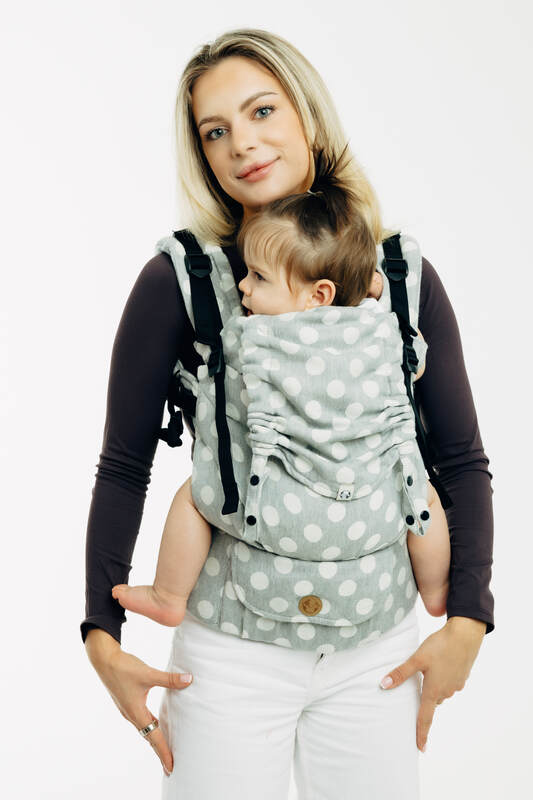 LennyUpGrade PRO Carrier, jacquard weave 100% cotton - POLKA DOTS - PLOP - Woven Baby Standard   lenny_upgrade_pro    #