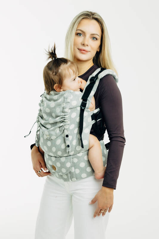 LennyUpGrade PRO Carrier, jacquard weave 100% cotton - POLKA DOTS - PLOP - Woven Baby Standard   lenny_upgrade_pro    #