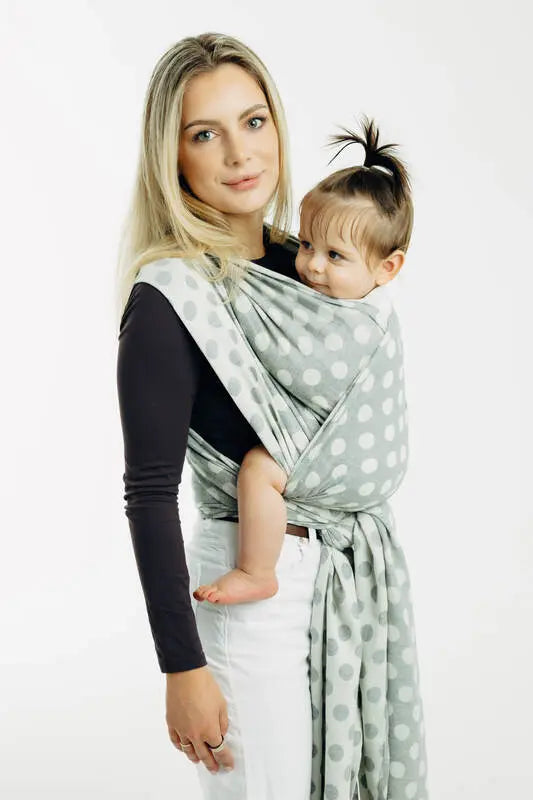 Baby Wrap, Jacquard Weave (100% cotton) - POLKA DOTS - PLOP (grade B) - Woven Baby S - 5   long_woven_wraps    #