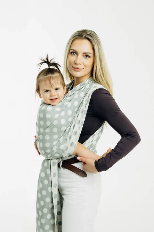 Baby Wrap, Jacquard Weave (100% cotton) - POLKA DOTS - PLOP - Woven Baby XS - 4   long_woven_wraps    #