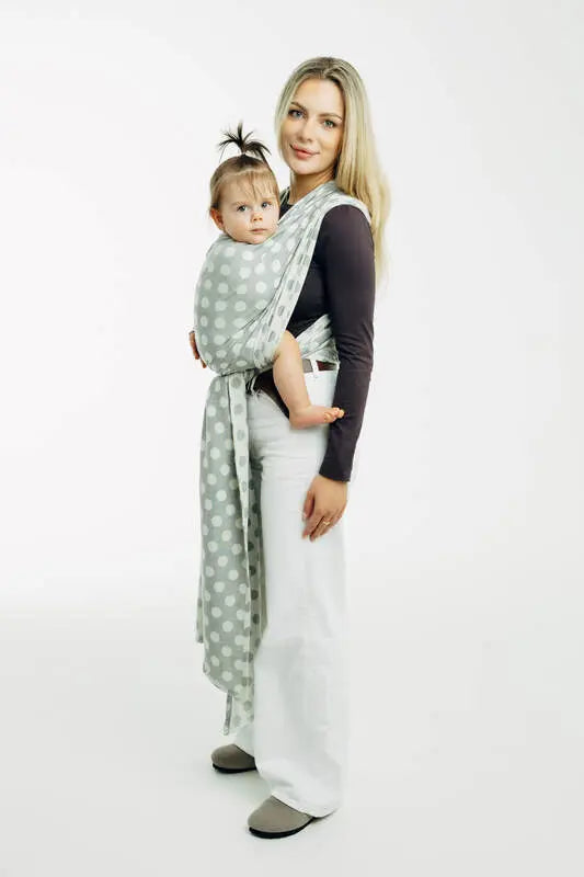 Baby Wrap, Jacquard Weave (100% cotton) - POLKA DOTS - PLOP (grade B) - Woven Baby S - 5   long_woven_wraps    #