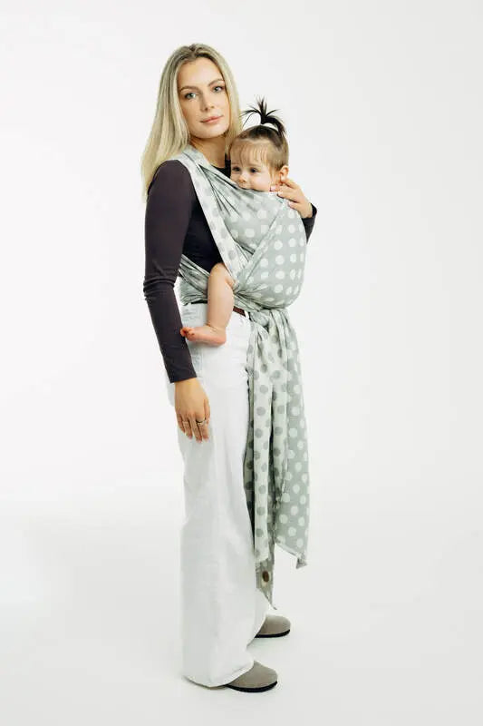 Baby Wrap, Jacquard Weave (100% cotton) - POLKA DOTS - PLOP - Woven Baby XS - 4   long_woven_wraps    #