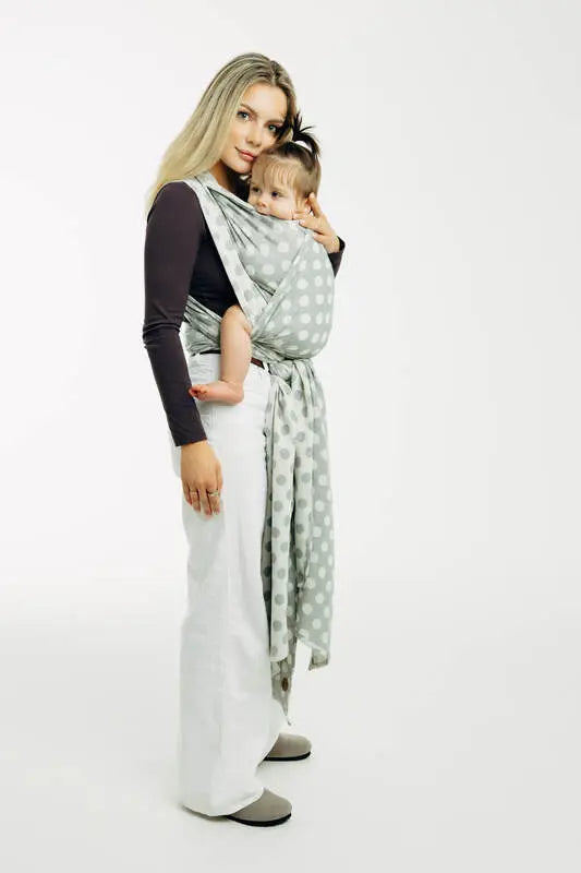 Baby Wrap, Jacquard Weave (100% cotton) - POLKA DOTS - PLOP - Woven Baby XS - 4   long_woven_wraps    #