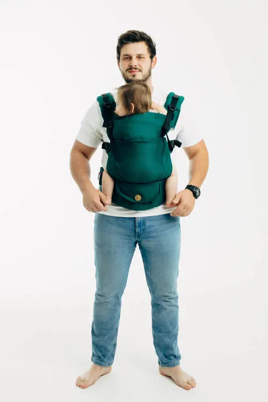 My First Baby Carrier - LennyUpGrade PRO, herringbone weave 100% cotton - EMERALD - Woven Baby Size - Standard   lenny_upgrade_pro    #