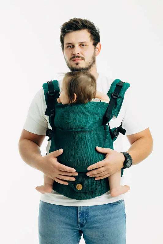 My First Baby Carrier - LennyUpGrade PRO, herringbone weave 100% cotton - EMERALD - Woven Baby Size - Standard   lenny_upgrade_pro    #