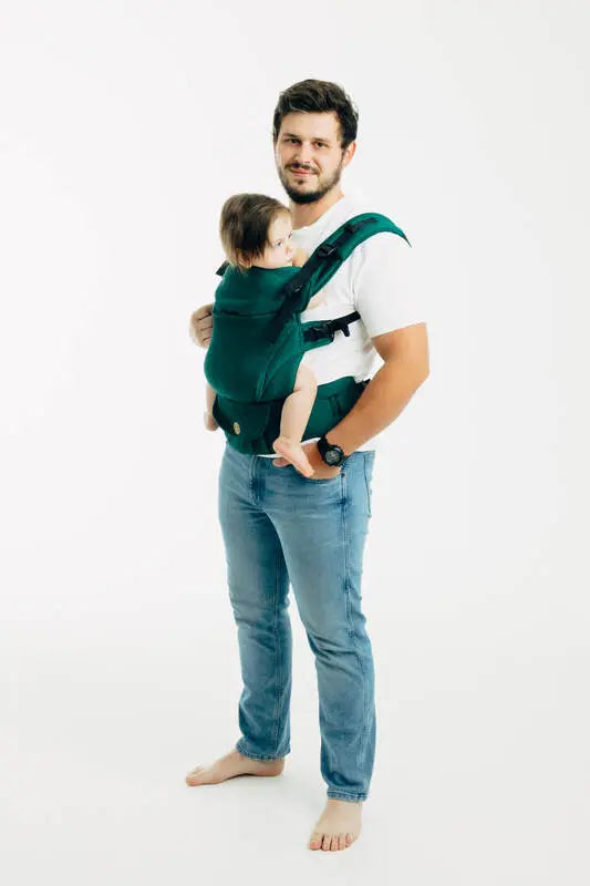 My First Baby Carrier - LennyUpGrade PRO, herringbone weave 100% cotton - EMERALD - Woven Baby Size - Standard   lenny_upgrade_pro    #