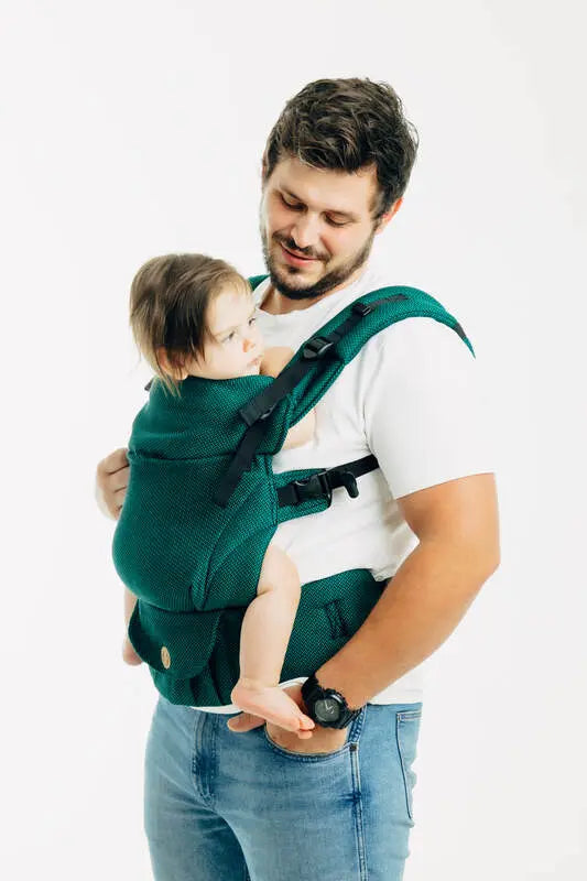 My First Baby Carrier - LennyUpGrade PRO, herringbone weave 100% cotton - EMERALD - Woven Baby Size - Standard   lenny_upgrade_pro    #