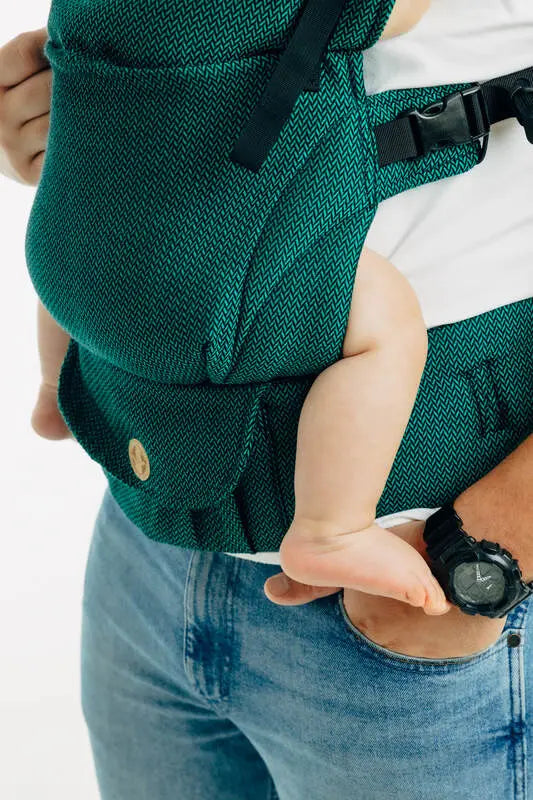 My First Baby Carrier - LennyUpGrade PRO, herringbone weave 100% cotton - EMERALD - Woven Baby Standard   lenny_upgrade_pro    #