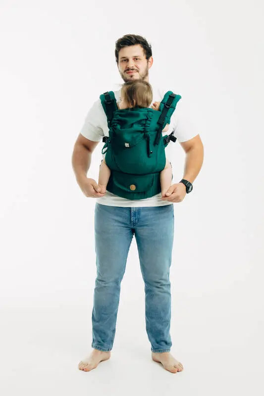 My First Baby Carrier - LennyUpGrade PRO, herringbone weave 100% cotton - EMERALD - Woven Baby Standard   lenny_upgrade_pro    #