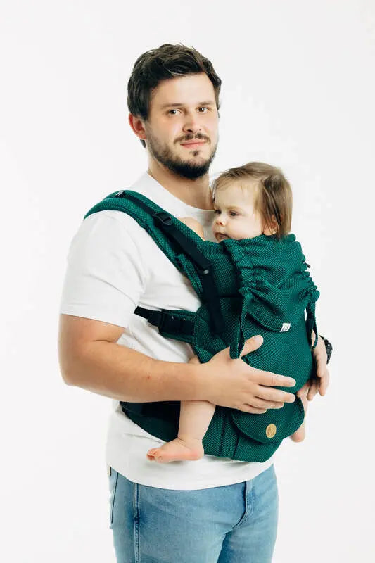 My First Baby Carrier - LennyUpGrade PRO, herringbone weave 100% cotton - EMERALD - Woven Baby Standard   lenny_upgrade_pro    #