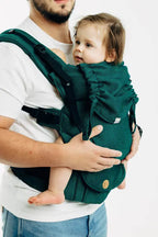 My First Baby Carrier - LennyUpGrade PRO, herringbone weave 100% cotton - EMERALD - Woven Baby Standard   lenny_upgrade_pro    #