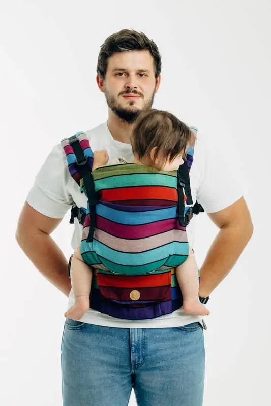 LennyUpGrade PRO Carrier, broken-twill weave 100% cotton - CAROUSEL OF COLORS - Woven Baby Size - Standard   lenny_upgrade_pro    #