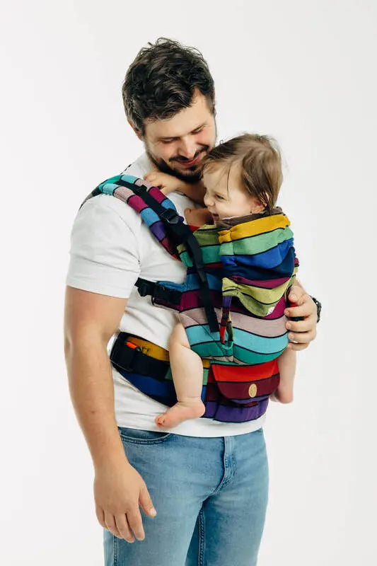 LennyUpGrade PRO Carrier, broken-twill weave 100% cotton - CAROUSEL OF COLORS - Woven Baby Size - Standard   lenny_upgrade_pro    #