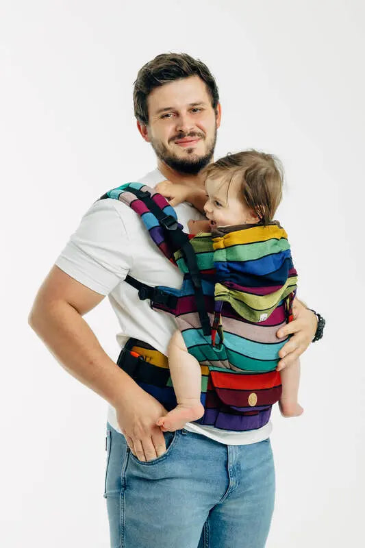 LennyUpGrade PRO Carrier, broken-twill weave 100% cotton - CAROUSEL OF COLORS - Woven Baby Size - Standard   lenny_upgrade_pro    #