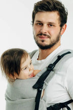 My First Carrier - LennyUpGrade PRO, herringbone weave 100% cotton - LITTLE HERRINGBONE GREY - Woven Baby Standard   lenny_upgrade_pro    #