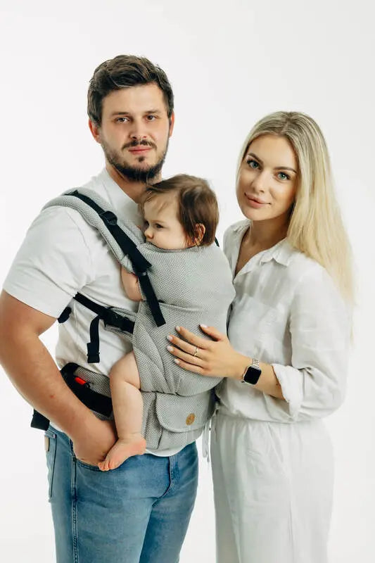 My First Carrier - LennyUpGrade PRO, herringbone weave 100% cotton - LITTLE HERRINGBONE GREY - Woven Baby Standard   lenny_upgrade_pro    #
