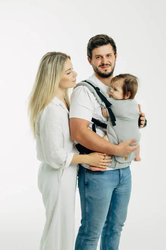 My First Carrier - LennyUpGrade PRO, herringbone weave 100% cotton - LITTLE HERRINGBONE GREY - Woven Baby Standard   lenny_upgrade_pro    #