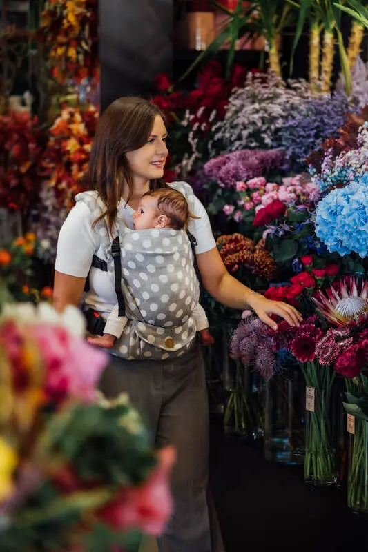 LennyLight Carrier, jacquard weave 100% cotton - POLKA DOTS - PLOP - Woven Baby Size - Standard   lenny_light    #