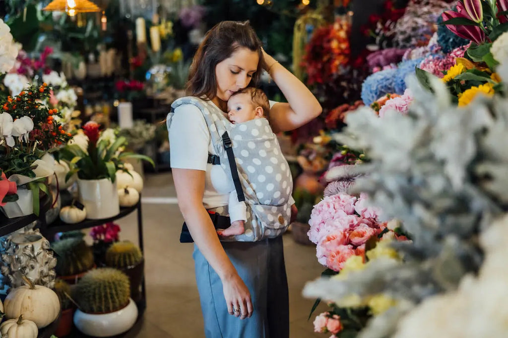 LennyLight Carrier, jacquard weave 100% cotton - POLKA DOTS - PLOP - Woven Baby Standard   lenny_light    #