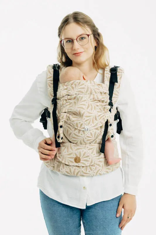 LennyUpGrade PRO Carrier, jacquard weave, 50% cotton, 50% bamboo viscose - INFINITY - GOLDEN HOUR - Woven Baby Standard   lenny_upgrade_pro    #