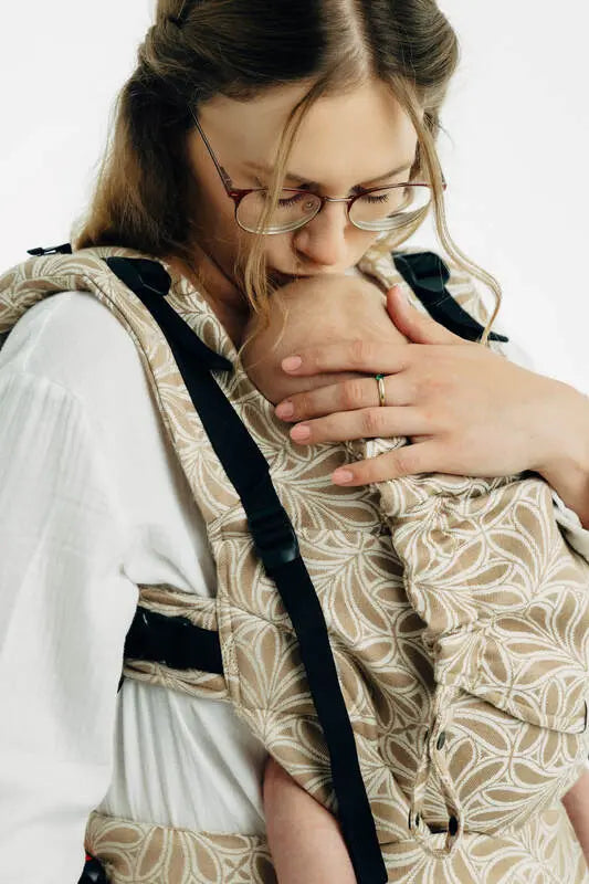 LennyUpGrade PRO Carrier, jacquard weave, 50% cotton, 50% bamboo viscose - INFINITY - GOLDEN HOUR - Woven Baby Standard   lenny_upgrade_pro    #