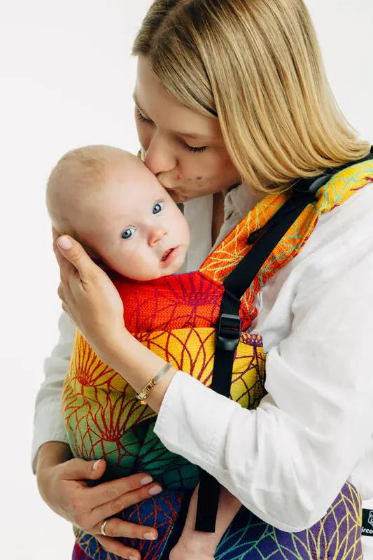 LennyUpGrade PRO Carrier, jacquard weave 100% cotton - RAINBOW LOTUS - Woven Baby Size - Standard   lenny_upgrade_pro    #
