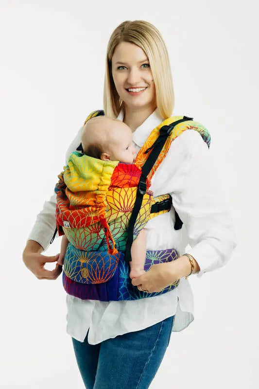 LennyUpGrade PRO Carrier, jacquard weave 100% cotton - RAINBOW LOTUS - Woven Baby Standard   lenny_upgrade_pro    #