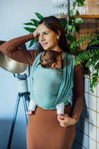 Baby Sling, Broken Twill Weave, (100% cotton) - MATCHA - Woven Baby XS - 4   long_woven_wraps    #