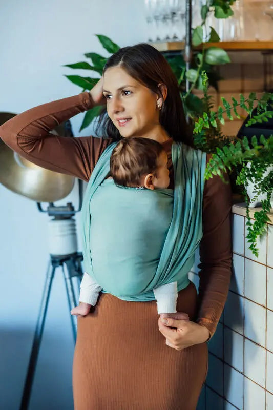Baby Sling, Broken Twill Weave, (100% cotton) - MATCHA - Woven Baby Size - L-Size - M-Size - S-Size - XL-Size - XS   long_woven_wraps    #