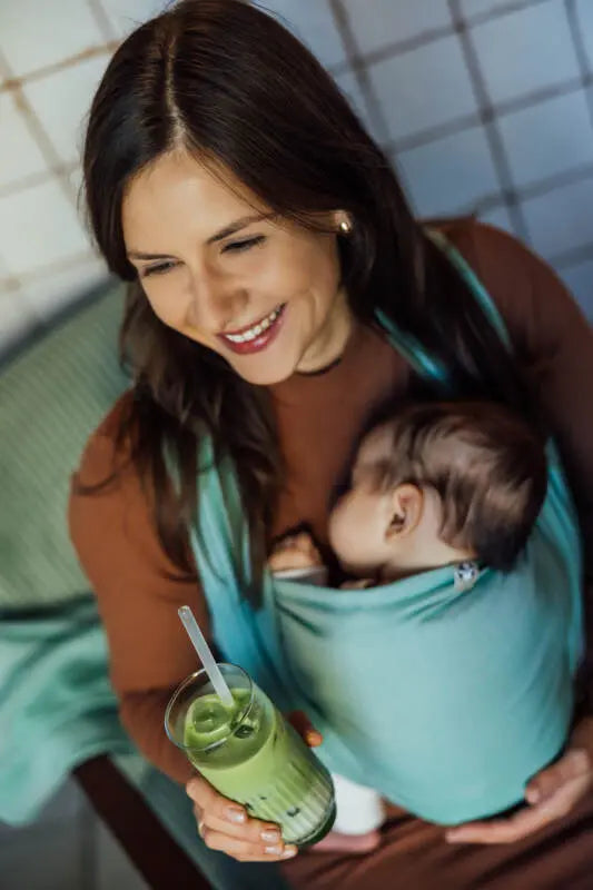 Baby Sling, Broken Twill Weave, (100% cotton) - MATCHA - Woven Baby XS - 4   long_woven_wraps    #