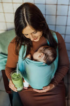 Baby Sling, Broken Twill Weave, (100% cotton) - MATCHA - Woven Baby XS - 4   long_woven_wraps    #
