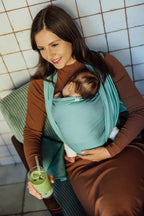 Baby Sling, Broken Twill Weave, (100% cotton) - MATCHA (grade B) - Woven Baby S - 5   long_woven_wraps    #