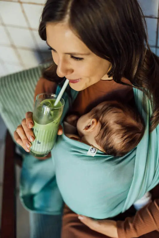 Baby Sling, Broken Twill Weave, (100% cotton) - MATCHA (grade B) - Woven Baby S - 5   long_woven_wraps    #