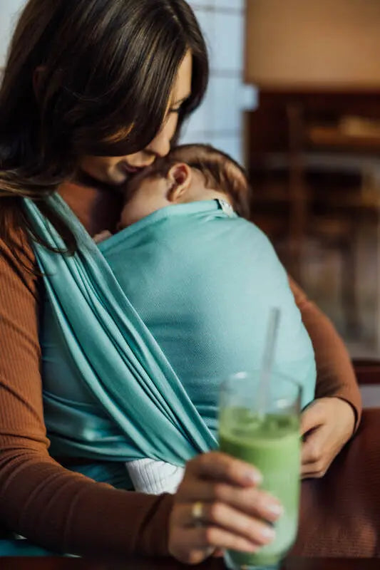 Baby Sling, Broken Twill Weave, (100% cotton) - MATCHA (grade B) - Woven Baby S - 5   long_woven_wraps    #
