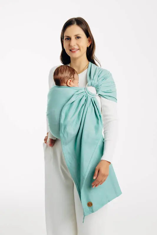Ring Sling, Broken twill Weave (100% cotton), with gathered shoulder - MATCHA - standard 1.8m - Woven Baby Title - Default Title   ring_slings    #