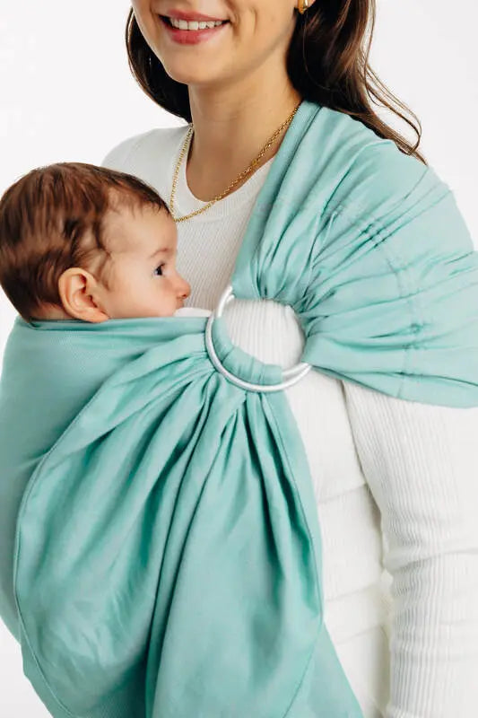 Ring Sling, Broken twill Weave (100% cotton), with gathered shoulder - MATCHA - standard 1.8m - Woven Baby Title - Default Title   ring_slings    #