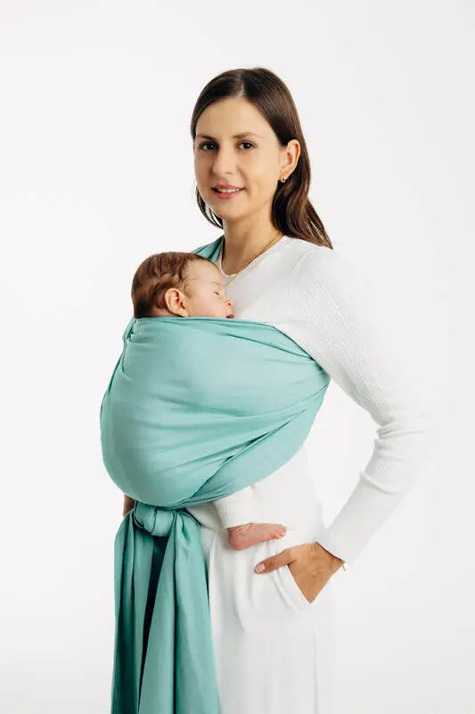 Baby Sling, Broken Twill Weave, (100% cotton) - MATCHA (grade B) - Woven Baby S - 5   long_woven_wraps    #