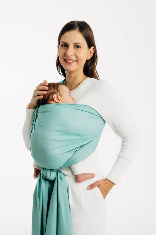 Baby Sling, Broken Twill Weave, (100% cotton) - MATCHA (grade B) - Woven Baby S - 5   long_woven_wraps    #
