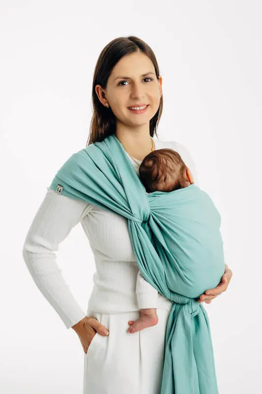 Baby Sling, Broken Twill Weave, (100% cotton) - MATCHA (grade B) - Woven Baby S - 5   long_woven_wraps    #