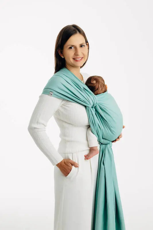Baby Sling, Broken Twill Weave, (100% cotton) - MATCHA (grade B) - Woven Baby S - 5   long_woven_wraps    #