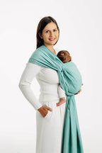 Baby Sling, Broken Twill Weave, (100% cotton) - MATCHA (grade B) - Woven Baby S - 5   long_woven_wraps    #
