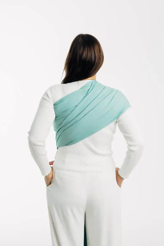 Baby Sling, Broken Twill Weave, (100% cotton) - MATCHA (grade B) - Woven Baby S - 5   long_woven_wraps    #